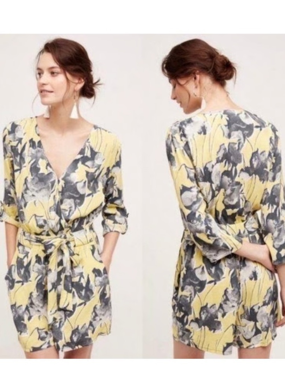 NWT Anthropologie Elevenses Somerset Floral Romper large